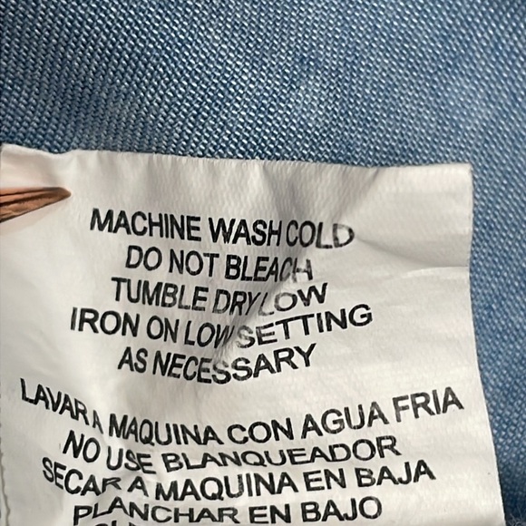 Luxology Chambray Denim Dot Shift Shirt Dress with Pockets 6 - Picture 16 of 16